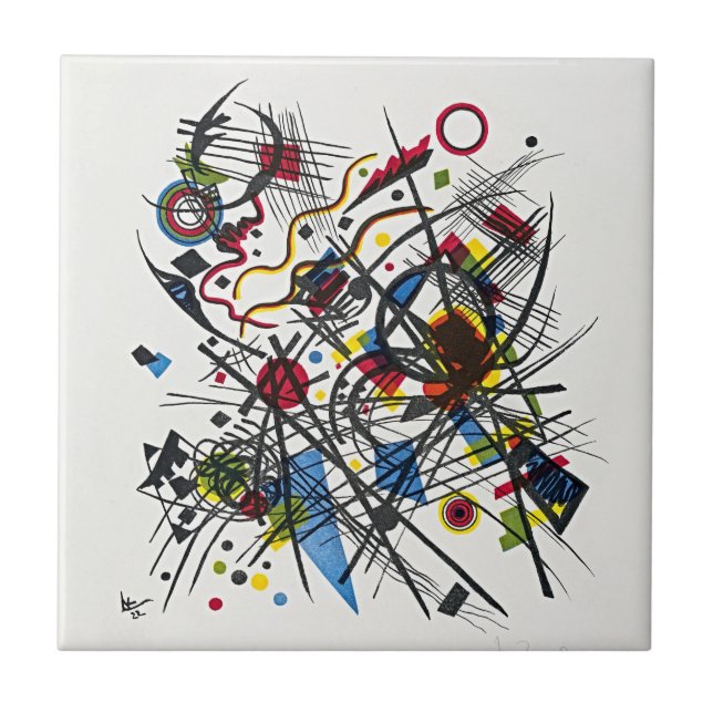 Öka ditt utrymme med Kandinsky's Bauhaus Magic Kakelplatta (Framsidan)