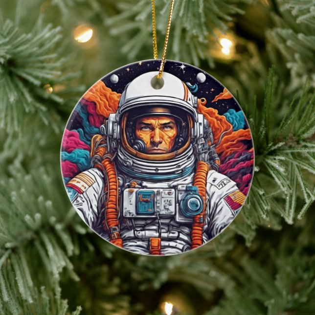 Öka ditt utrymme med vår Retro Astronaut Art Julgransprydnad Keramik (Träd)