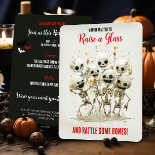 Öka ett glas, ta lite ben! Halloween Inbjudningar