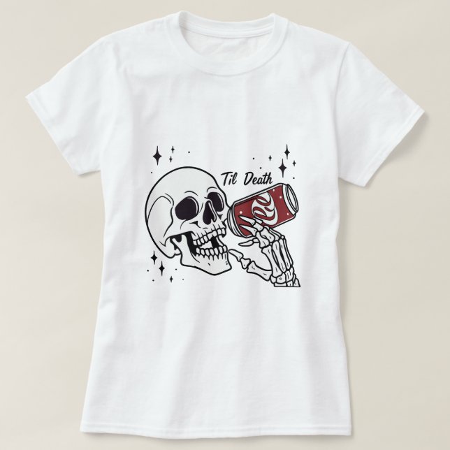 Öka ett glas till efterlivet med detta fet och t shirt (Design framsida)