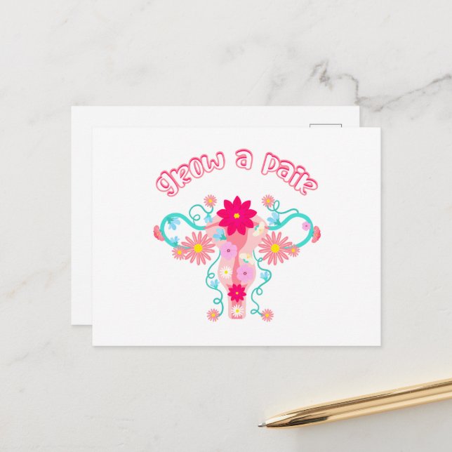 Öka ett par - Kvinnors Höger med kvinnligt inflyta Vykort (Fram/Back In Situ)