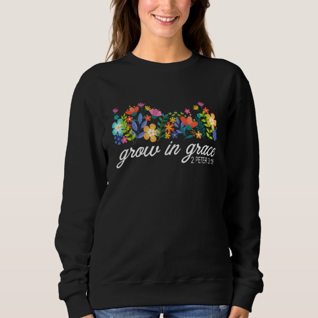 Öka i Grace 2 Peter 318 Citat T Shirt (Framsida)