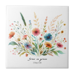 Öka i Grace blommigt Kakelplatta