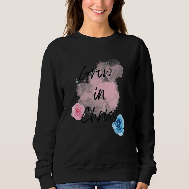 Öka i Kristus vattenfärg 2 Peter Bible Scripture T Shirt (Framsida)