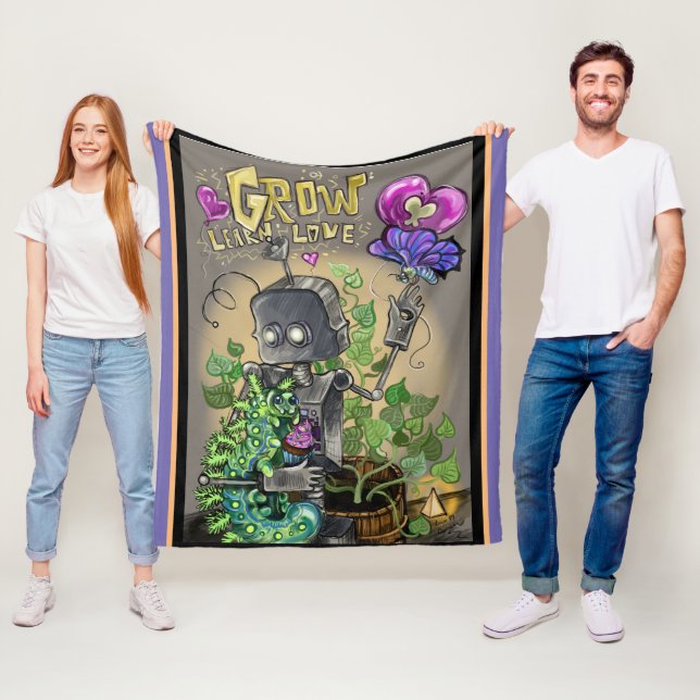 Öka Lär dig Kärlek Smooshie och Bloop Fleecefilt (På plats)