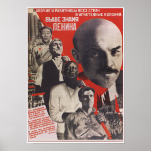 Öka Lenin Flagga Poster
