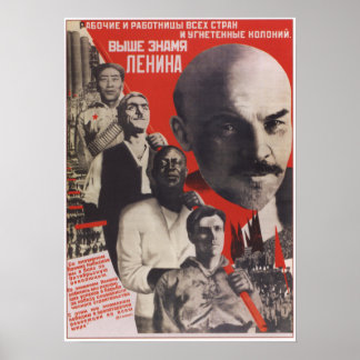 Öka Lenin Flagga Poster