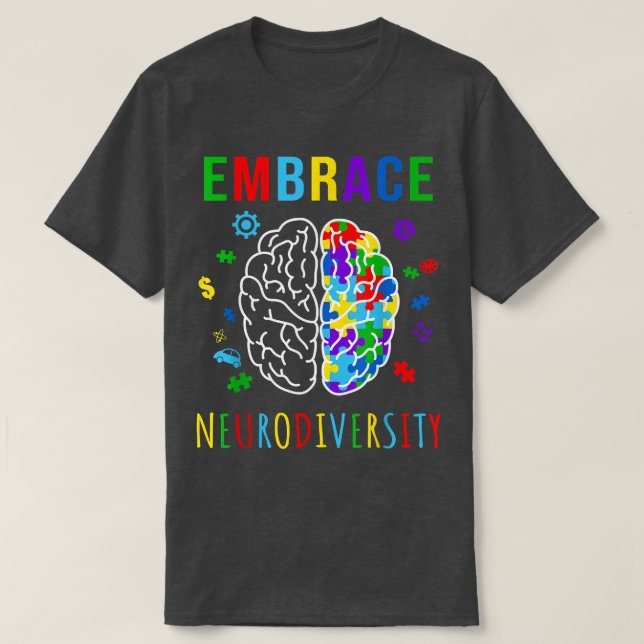 Öka medvetenheten om Neurodiversity ADHD Austism A T Shirt (Design framsida)