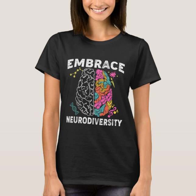 Öka medvetenheten om Neurodiversity ADHD Autism Aw T Shirt (Framsida)
