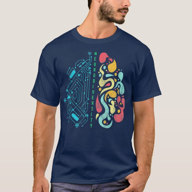 Öka medvetenheten om neurodiversity Brain Autism T Shirt (Framsida)
