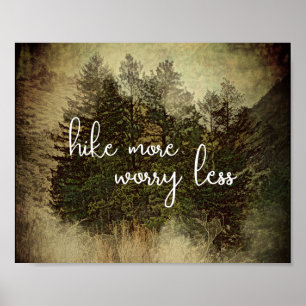 Öka mer oro mindre citat träd sepia-toner poster