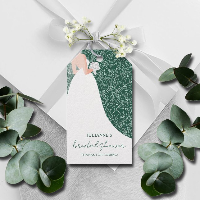 Öka Möhippan Emerald Grönt till förmån för Presentetikett (Bride to Be on Emerald Green Bridal Shower Favor Gift Tags)