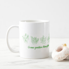 Öka positiva tankar blommor Minimalistisk Cute Kaffemugg