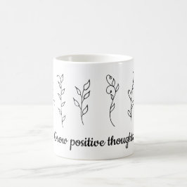 Öka positiva tankar blommor Minimalistisk Cute Kaffemugg
