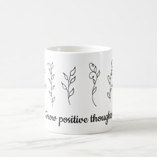 Öka positiva tankar blommor Minimalistisk Cute Kaffemugg