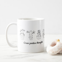 Öka positiva tankar blommor Minimalistisk Cute Kaffemugg