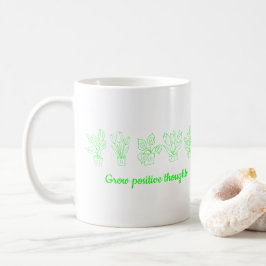 Öka positiva tankar blommor Minimalistisk Cute Kaffemugg