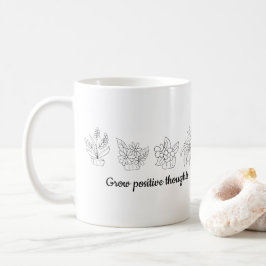 Öka positiva tankar blommor Minimalistisk Cute Kaffemugg
