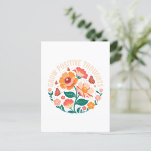 Öka positiva tankar - inspirationell Blommigt (5) Vykort