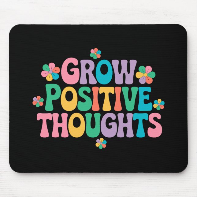 Öka positiva tankar - inspirationell Blommigt (7) Musmatta (Framsidan)