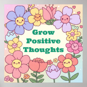 Öka positiva tankar Motiverande Poster