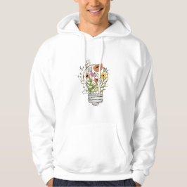 Öka positiva tankar Wildblommeinspiration Hoodie
