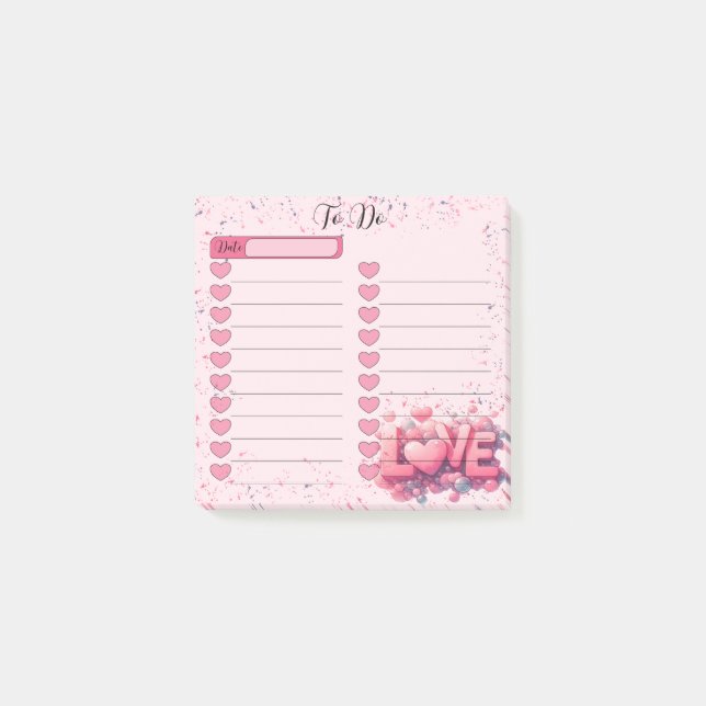 Öka produktiviteten med hjärtans dag post-it block (Framsida)