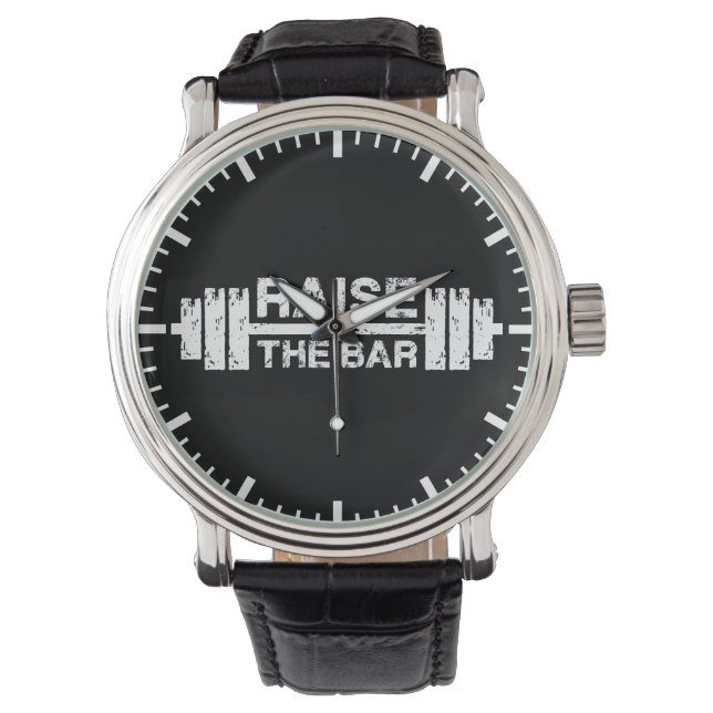 Öka Pub, Barbell - Gym Workout inspirationskälla Armbandsur (Framsida)