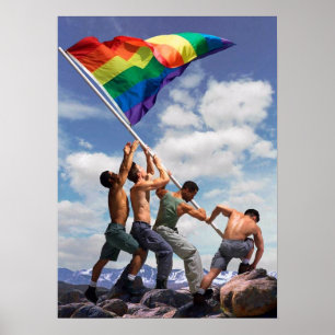Öka regnbågens Flagga Poster