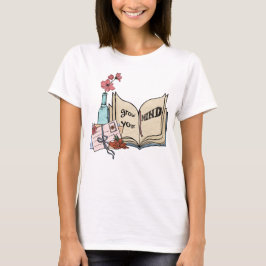 Öka sinnet för blommor från bok brev vas t shirt