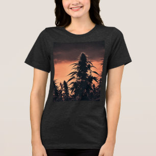 Öka Stil med Cannabis Backe Silhouet T Shirt