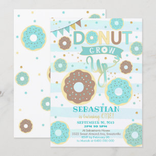 Öka upp den första födelsedagsinbjudan Donut Inbjudningar