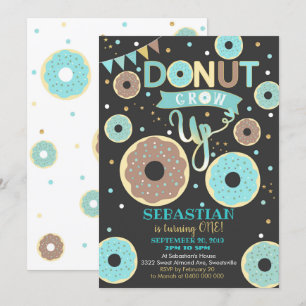 Öka upp den första födelsedagsinbjudan Donut Inbjudningar