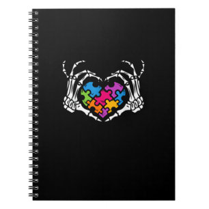 Ökad känslighet är Skeleton Hand Heart Puzzle Pi. Anteckningsbok
