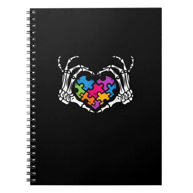 Ökad känslighet är Skeleton Hand Heart Puzzle Pi. Anteckningsbok (Framsidan)