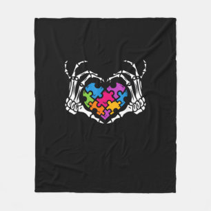 Ökad känslighet är Skeleton Hand Heart Puzzle Pi. Fleecefilt