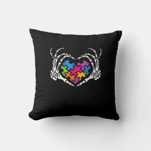Ökad känslighet är Skeleton Hand Heart Puzzle Pi. Kudde