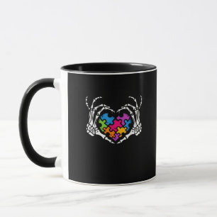 Ökad känslighet är Skeleton Hand Heart Puzzle Pi. Mugg