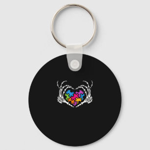 Ökad känslighet är Skeleton Hand Heart Puzzle Pi. Nyckelring