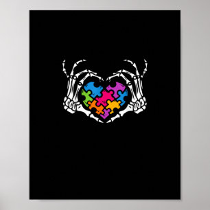 Ökad känslighet är Skeleton Hand Heart Puzzle Pi. Poster