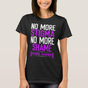Ökad medvetandegrad Ingen mer Stigma Shame Lila Ri T Shirt