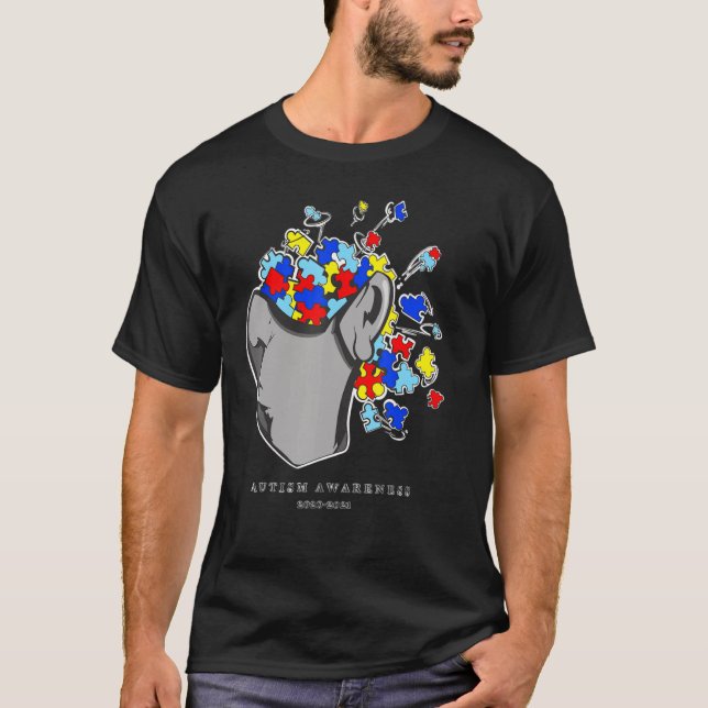 Ökad medvetenhet om Ansikte Mask Puzzle T Shirt (Framsida)