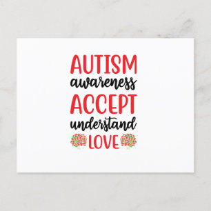 Ökad medvetenhet om autism Acceptera Kärlek (2) Inbjudan Vykort