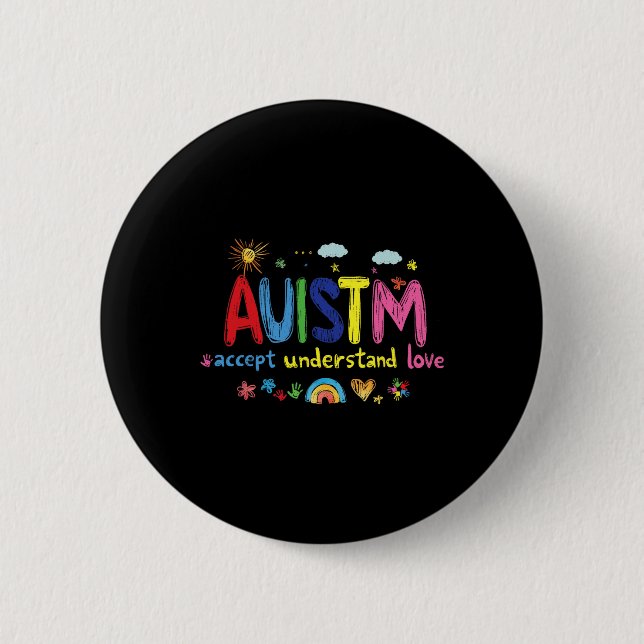 Ökad medvetenhet om autism - acceptera Kärlek Knapp (Framsida)