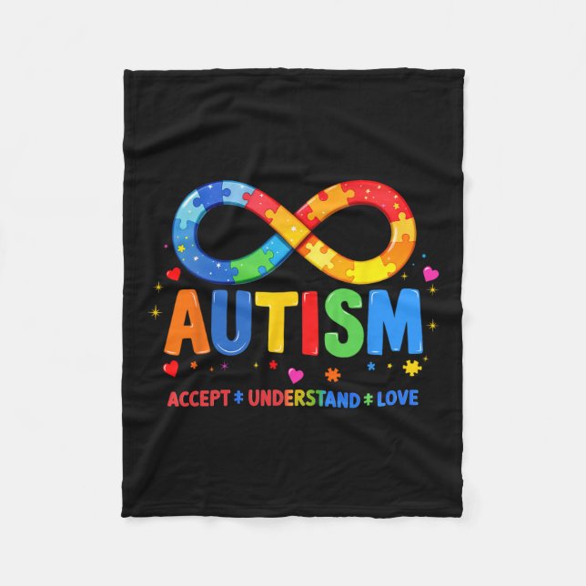 Ökad medvetenhet om autism accepterade att förstå  fleecefilt (Framsidan)