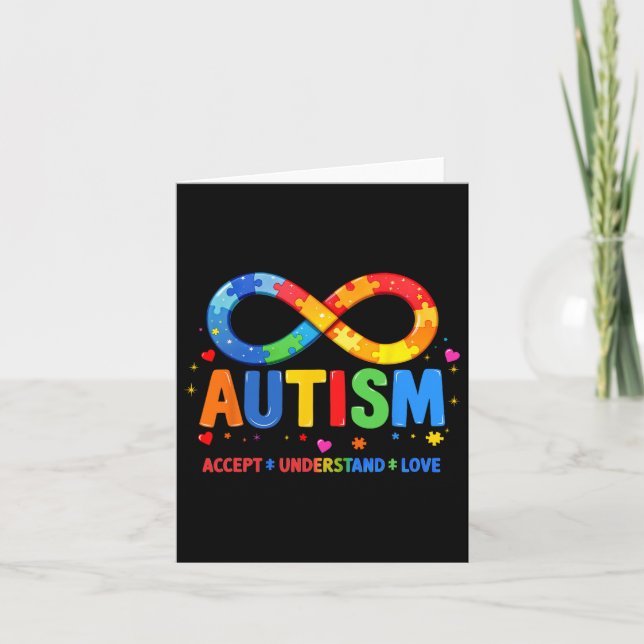 Ökad medvetenhet om autism accepterade att förstå  kort (Framsida)