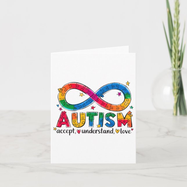 Ökad medvetenhet om autism accepterade att förstå  kort (Framsida)