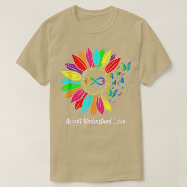 Ökad medvetenhet om autism accepterade Kärlek S T Shirt (Design framsida)