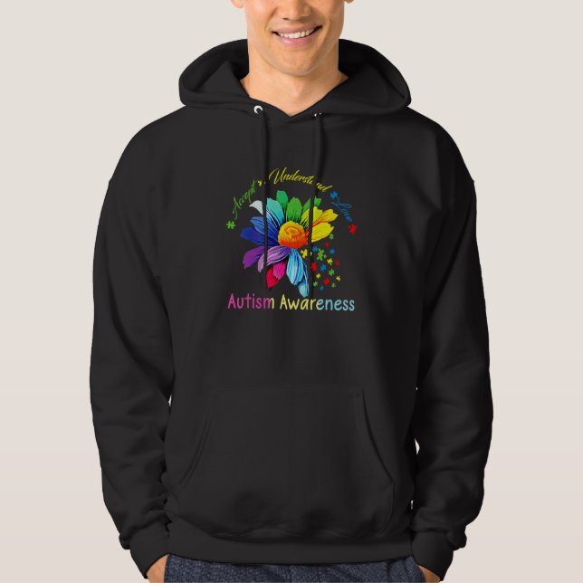 Ökad medvetenhet om autism Accepterar Kärlek Asd R Hoodie (Framsida)