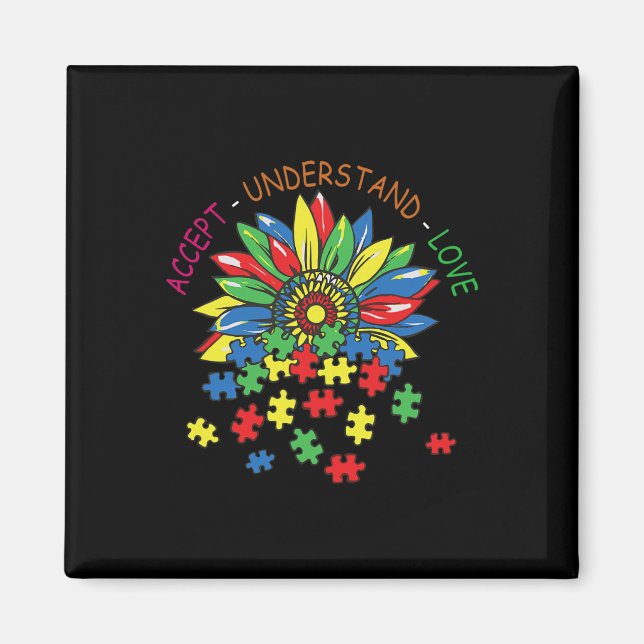 Ökad medvetenhet om autism Accepterar Kärlek Asd R Magnet (Framsidan)